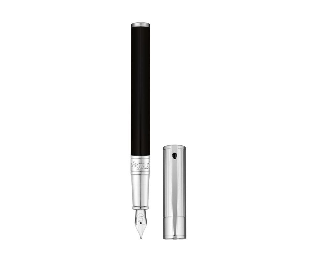 D-Initial Fountain Pen Black Chrome